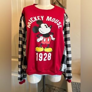 One of a kind My Tribe Mickey Mouse upcycle sweatshirt